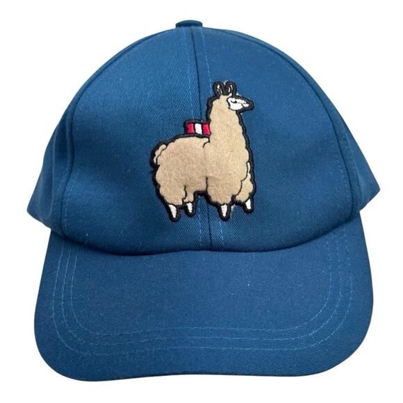HANGERTIPS Peru Llama Hat Blue Adjustable Dad Cap Gorras Ari Alpaca Embroidered - Picture 1 of 8